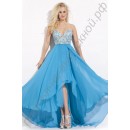 Голубое асимметричное платье